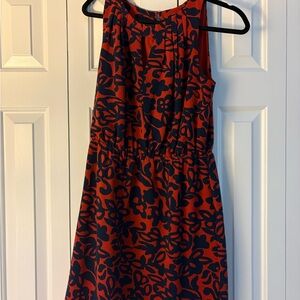 Floral Sleeveless Dress - Red and Black